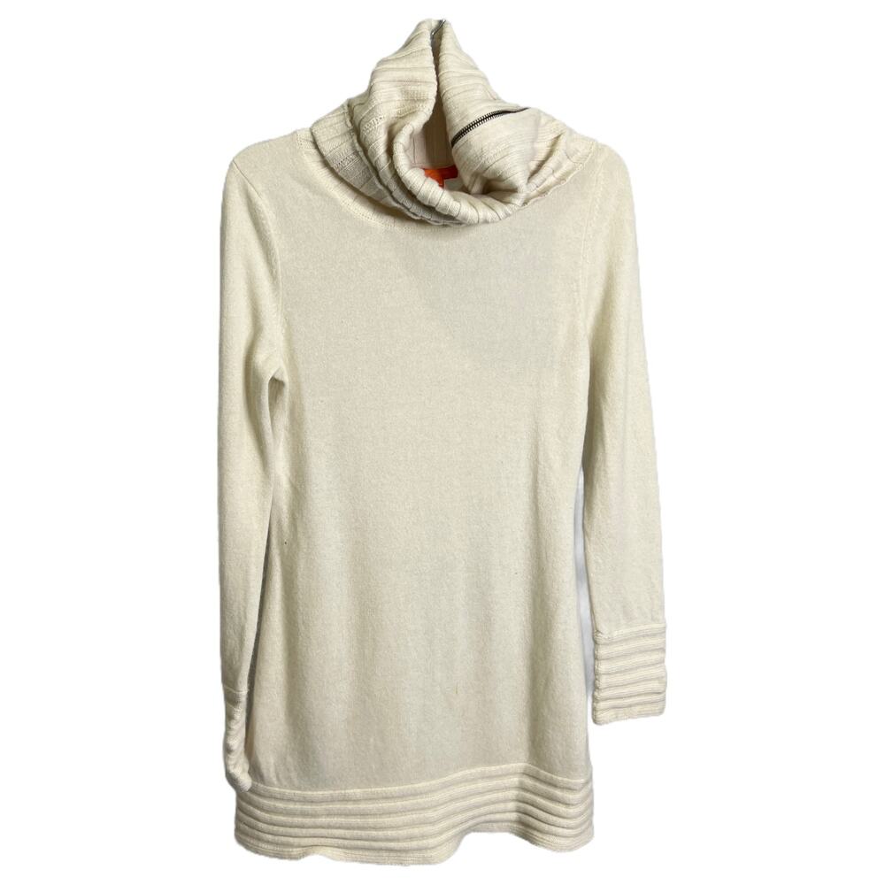 Christopher Fischer Women's Sz S Sweater Pullover Cashmere Turtleneck Cream Knit